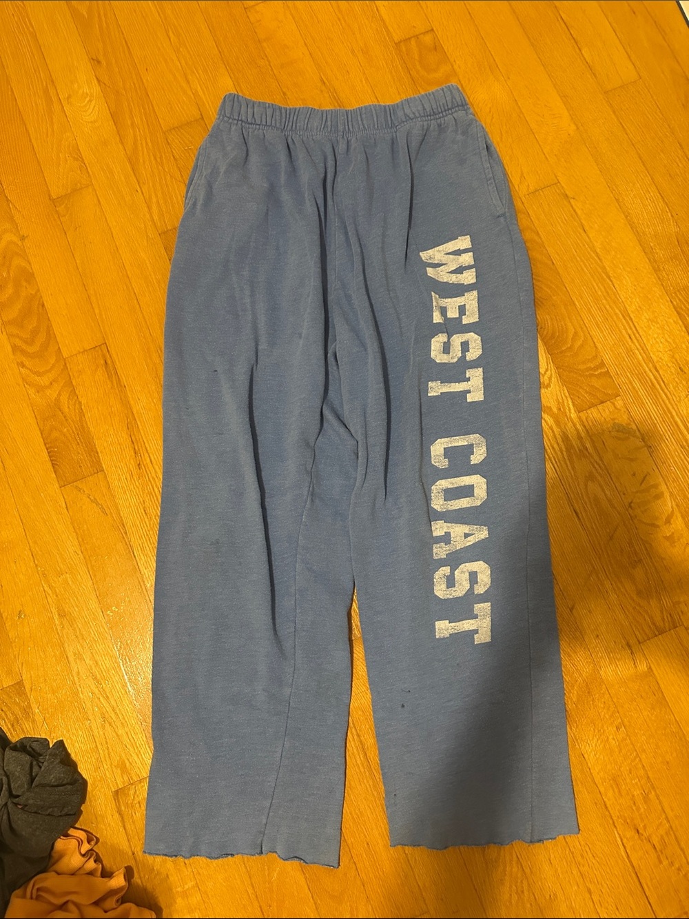 Garage Blue Track Pants with 'WEST COAST' Side Lettering
